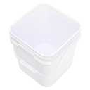 Peohud 5 Pcs 3.2 Gallon Food Grade Bucket with Lid, Square Plastic Pail with Handle for Storing Dry Food, Beans, Flour, Paint, Camping, Fishing 