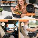 COZYEXPERT Electric-Lunch-Box-Heated-Food-Warmer 100W Heating Lunchbox for Adults 1.8L Portable Food Heater for Work/Car, 12V/24V/110-230V Lonchera Elctrica Porttil with Fork Spoon (Black)