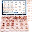 360PCS Crush Washer Oil Drain Plug,18 Sizes Copper Crush Washers Assortment Kit,Automotive Oil Pan Drain Plug Gasket M6 M8 M10 M12 M14 M16 M18 M20 M22 M24