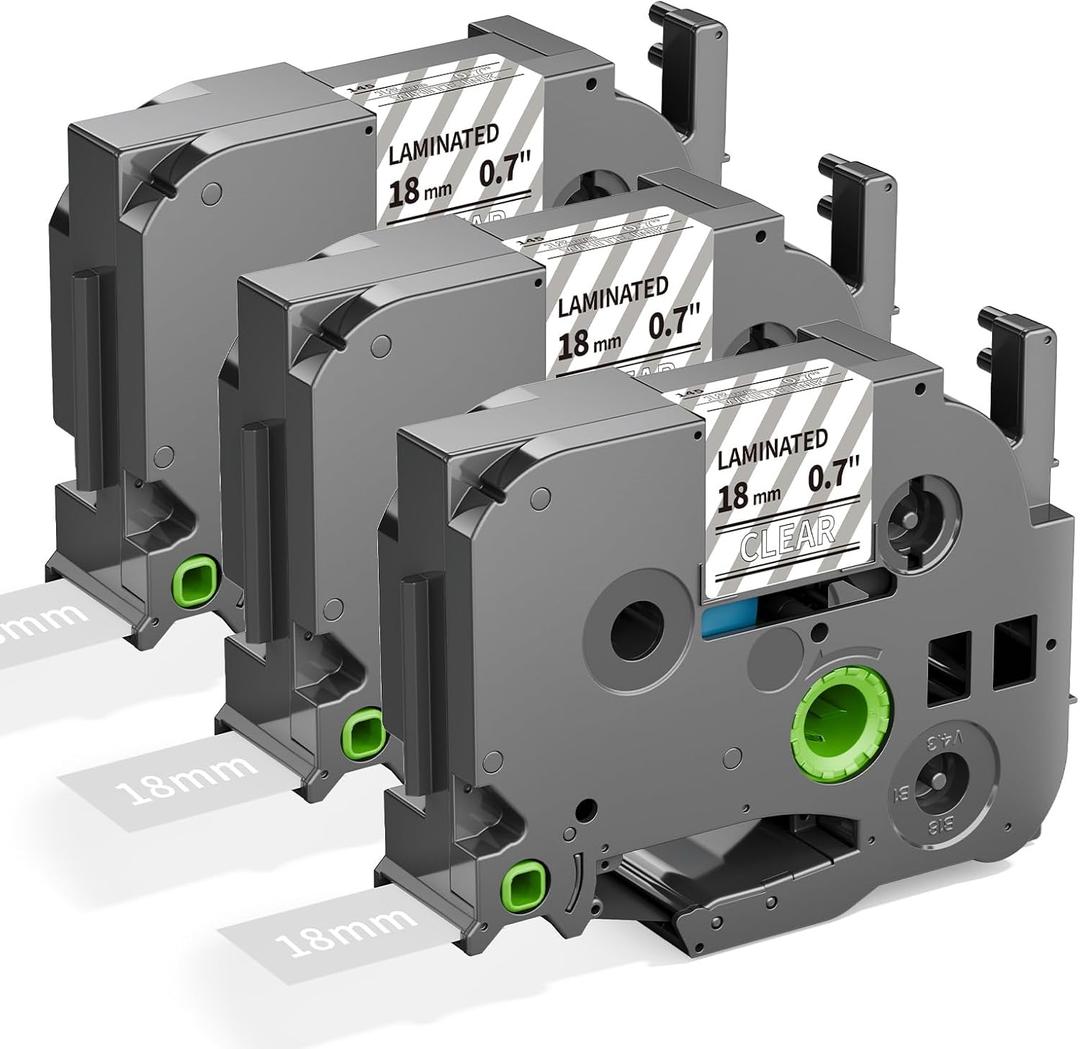 18mm White on Clear Tape Compatible with Brother P Touch Tz Tze-145 3/4"(0.7") Laminated Label Maker Refill for PT-D410 D400 P700 E550, 3-Pack Label KINGDOM Tape