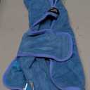 Tuff Pupper Fast Drying Dog Bath Robe | 800 GSM Plush Dog Towel Bathrobe/Dressing Gown | Super Absorbent Pet/Puppy Bathrobe | Adjustable Hood & Belly Strap | Super Soft | Fast Drying (S, Blue)