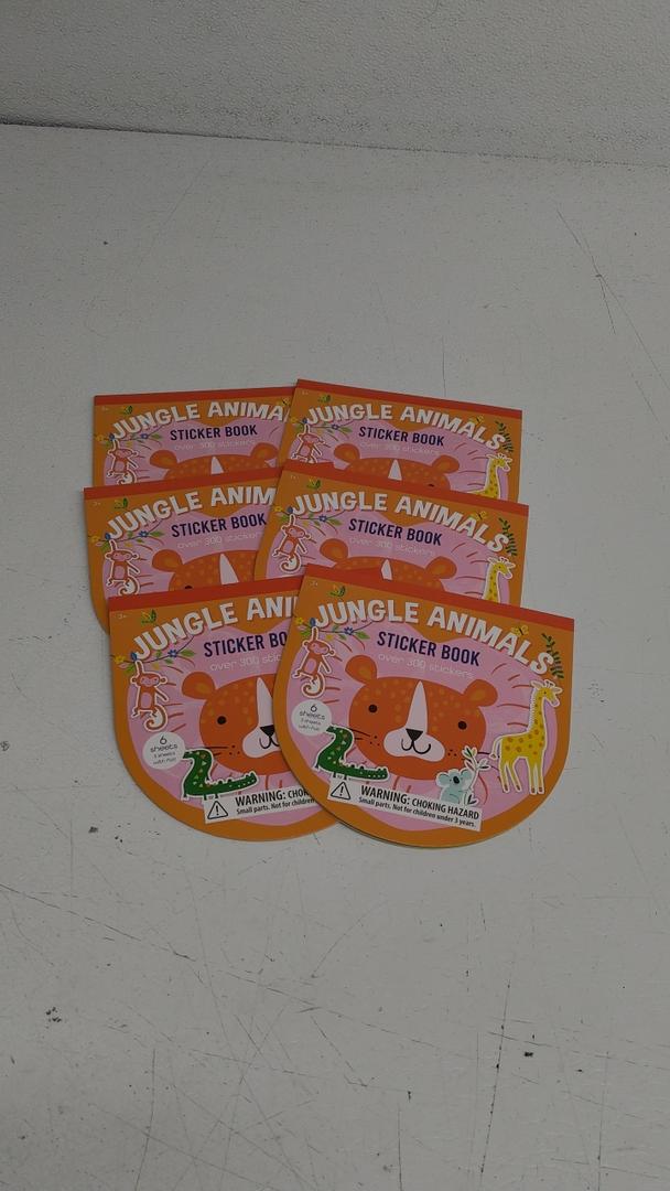 JUNGLE ANIMALS STICKER BOOK over 300 stickers 6pcs