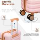 UKEIN Luggage Sets 3 Piece, Carry On Luggage 20In With Spinner Wheels,PC Hardside Suitcase Set with TSA Lock,Durable Carry On Suitcase With Travel Backpack for Men (Pink, 3 piece set (20inch))