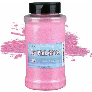 TORC Iridescent Hot Pink Fine Glitter 1 Pound 16 OZ Glitter Powder for Slime Tumblers Resin Crafts Nail Cosmetic Festival Decoration