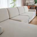 Couch Cushion Covers,Comfort Soft Magic Sofa Covers Washable Stretch Resistant for Chair Cushion Couch Furniture Protectors for Pets Sectional Slipcovers(Back Couch Cover,Ivory) (1PC Back Cover)