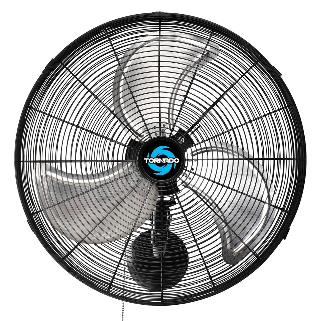 Tornado 20 Inch Pro Series High Velocity Oscillating Wall Mount Fan For Industrial, Commercial, Residential Use 3 Speed 5250 CFM UL Safety Listed