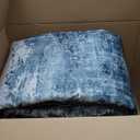 AMADA HOMEFURNISHING 8x10 Area Rugs for Living Room, Modern Washable Rug with Non-Slip Backing & Low Pile, Large Rug with Abstract Pattern for Bedroom, Dinning Room,Home Office, Dark Blue