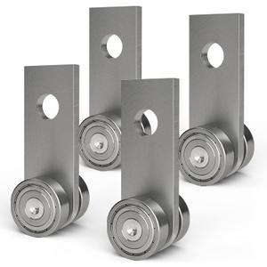 Trolley Assembly,2 Wheel Trolley Rollers for Use with 1-5/8" Wide and All 1-5/8" or Taller Strut Channel (Pack of 4)