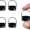 Mini Leprechaun Pot 4 PCS Small Black Pots St Patricks Day Tiny Leprechaun Pot of Gold Bucket Leprechaun Trap Supplies (Black)