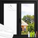 NIDOJP Total Whiteout Window Film with Installation Tools, Removable Self-Adhesive Glass Privacy Covering, Heat Control UV Protection Sticker for Low-Level Floor Home Bedroom, 24in x 6.5ft
