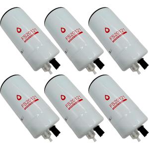 FS20121 Fuel Water Separator Cartridge Filter Compatible with Cummins L9, B6.7, Stage V QSB/QSL engines, Replaces 5444245 5528103, Spin-on,10-Microns, 6PCS