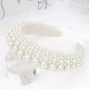 3 x YISSION 1PC White Pearl Headband for Women Non Slip Jeweled Head Band Sparkly Beaded Hairband Fashion Padded Headbands for Women Wedding Bridal Headband Hair Accessories for Women Girls