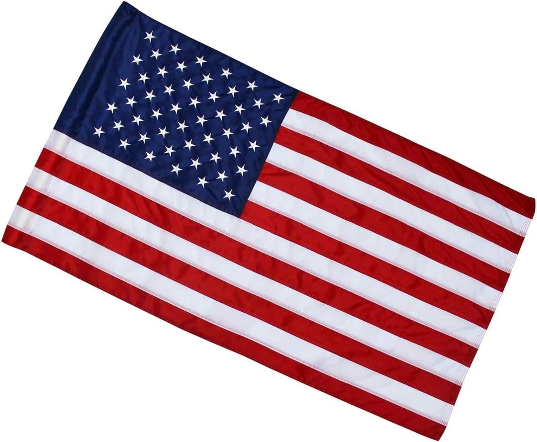 2.5x4 Ft American Flag (Pole Sleeve Flag) | 100% Made in USA | 2.5'x4' US Flag in Heavy Duty Outdoor Nylon - UV Fade Resistant - Embroidered Stars, Sewn Stripes 2" Pole Hem