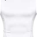 Nxtrnd Men's Turtleneck Compression Tank Top, Sleeveless Mock Neck (White, S)