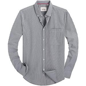Alimens & Gentle Mens Solid Oxford Shirt Long Sleeve Dress Shirt Work Casual Button Down Shirts with Pocket 2XL