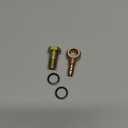 X AUTOHAUX 1 Set Banjo Bolt M16x1.5 Banjo Bolt Hose Barb Fittings Brake Line Fitting Adapter with Copper Washers for Motorcycle Car Iron Bronze Tone