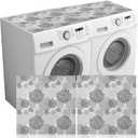 Teenyyou 2 Pcs Washer and Dryer Covers Top Protector Mat Non Slip Washing Machine Dustproof Quick Drying Protective Dust Cover Pad for Laundry Room Kitchen(26 x 26 Inch,Blossom)