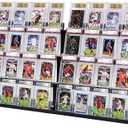 Card Display Stand ,4-Tier Wooden Trading Card Display Case for Graded Cards, Sports Card Display for PSA CGC SGC BGS Slabs(2 Pcs)