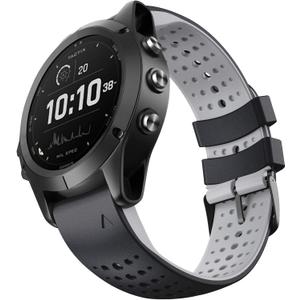 NotoCity for Fenix 6/Fenix 6 Pro 22mm Width Soft Silicone Band for Garmin Fenix 8/8 Pro 47mm/Fenix 7/Fenix 6/Fenix 5/Fenix 5 Plus/Fenix 6 Pro/Forerunner 935/945/955/965/Approach S60/S62 (Black-Gray)