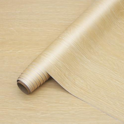 seonta Wood Peel and Stick Wallpaper Thick Decorative Self Adhesive Contact Paper 16"x78.7" Light Wood Grain Wallpaper Vinyl Film for Walls Cabinets Furniture Countertop Type A
