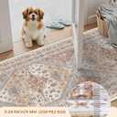 Runner Rug 2x8 Runners for Hallways Non Slip Washable, Vintage Hallway Runner Rugs for Living Room, Low Pile Soft Hallway Rug for Kitchen Bedroom Laundry Room Rug(Orange,2'x8')