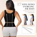 SHAPSHE Waist Trainer Corset for Women Tummy Control Sport Workout Body Shaper Vest for Women Postpartum Gym Zipper and Hooks (Black)