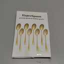8-Piece Serving Spoon Set Gold - 4 Serving Spoons and 4 Slotted Spoons, Large Cutlery for Catering Buffet,Festival Kitchen Utensils, Dishwasher Safe, 8.7 Inches