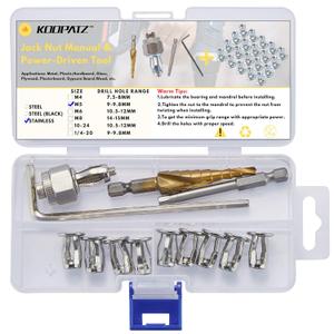 Stainless M5 Jack Nut with Installation Tool Threaded Insert Nuts Nutserts Jacknut Srew Anchor Spider Rivnut Blind for Plastic Polywood Pressboard Hardboard Thin Board Hollow Wall