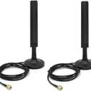 10dbi 2X High Gain Dual Band MIMO Wi-Fi 6E Omni Directional 802.11ax RP-SMA Male Antenna with Strong Magnetic Base for PC Desktop Computer PCI PCIe WiFi Card Wireless WiFi 6E Network Router