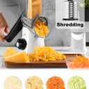 Cheese Grater Rotary, Rotary Grater for Kitchen, Kitchen Grater Vegetable Slicer with 3 Drum Blades, Fast Cutting Cheese Shredder for Vegetables and Nuts