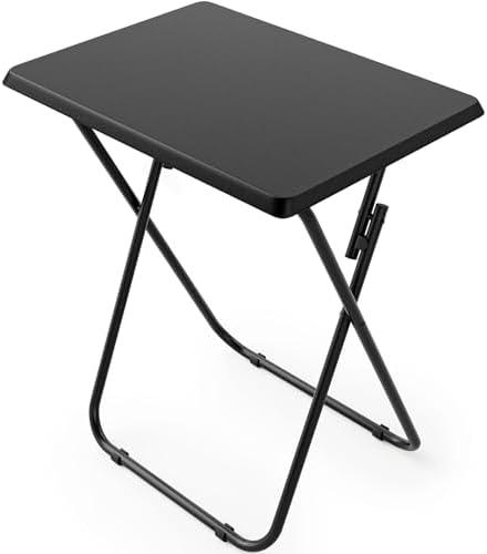 HUANUO Folding TV Tray Table -Stable Tray Table with No Assembly Required, TV Dinner Tray for Eating, Foldable Snack Tables for Bed & Sofa (Black) 4 Pack HUANUO Folding TV Tray Table -Stable Tray Table with No Assembly Required, TV Dinner Tray for Eating, Foldable Snack Tables for Bed & Sofa (Black) 4 Pack