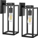 hykolity Large Size Outdoor Wall Lights,16 Inch Wall Lantern, Waterproof Exterior Wall Sconce, Anti-Rust Wall Mounted Lighting with Glass Shade,Lamp with E26 Socket for Porch, Front Door, 2 Pack