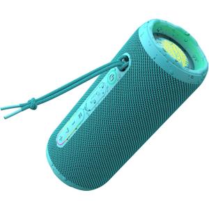 Bluetooth Bass Speaker 24W Loud Stereo Sound, Deep Bass, TWS Pairing, IPX7 Waterproof Dustproof,12H Playtime, RGB Light, Bluetooth Speakers Outdoor for Travel, Sport, Party, Biking (Teal)