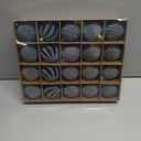 20 pcs Velvet Ornaments for Christmas Tree, 2.36 inch Flocked Dusty Blue Christmas Ornaments Balls Set Assortment for Xmas Tree Holiday Decor