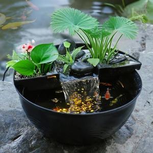 Biling Indoor & Outdoor Mini Pond Waterfall, Small Fish Pond Kit with Waterfall Fountain, Water Pump, Filtration for Home, Garden, Patio, Meditation, Relaxation, Black