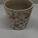 Farmhouse Ceramic Planter 5.5 Inch Large Plants Pot Crack Beige Red Rose Flowers Plant Pots with Drainage Hole Indoor Plants Kitchen Rustic Antique Decor Gift