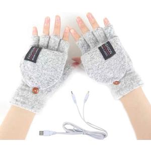Womens Heated Gloves (4.4inch x 6.3inch, Gray)