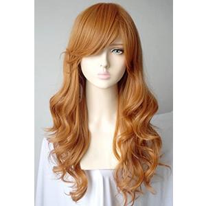 Ginger wigs for women, Long Ginger wig Daphne costume wig Synthetic Wigs Wavy Curly 28 inches for Girl and women Nami costume Halloween costume Wig for Women (3289-2)