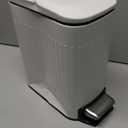 TrashAid Slim Bathroom Trash Can with Lid Soft Close, 6 Liter/1.6 Gallon Stainless Steel Small Garbage Can with Removable Inner Bucket, Step Pedal, Slim Wastebasket for Toilet, Office, Bedroom, White