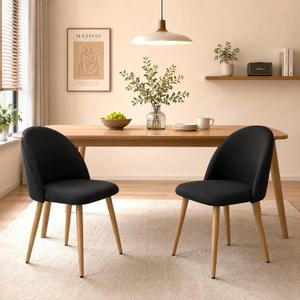 Dining Chairs Upholstered Linen Fabric Kitchen Chairs Vanity Chairs, Patio