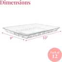 Prestee 12-Pack Serving Tray - 9x13 Inches Disposable Rectangular Plastic Food Tray for Parties and Events - Clear Platters for Dessert Table Displays, Appetizers, Snacks, and More