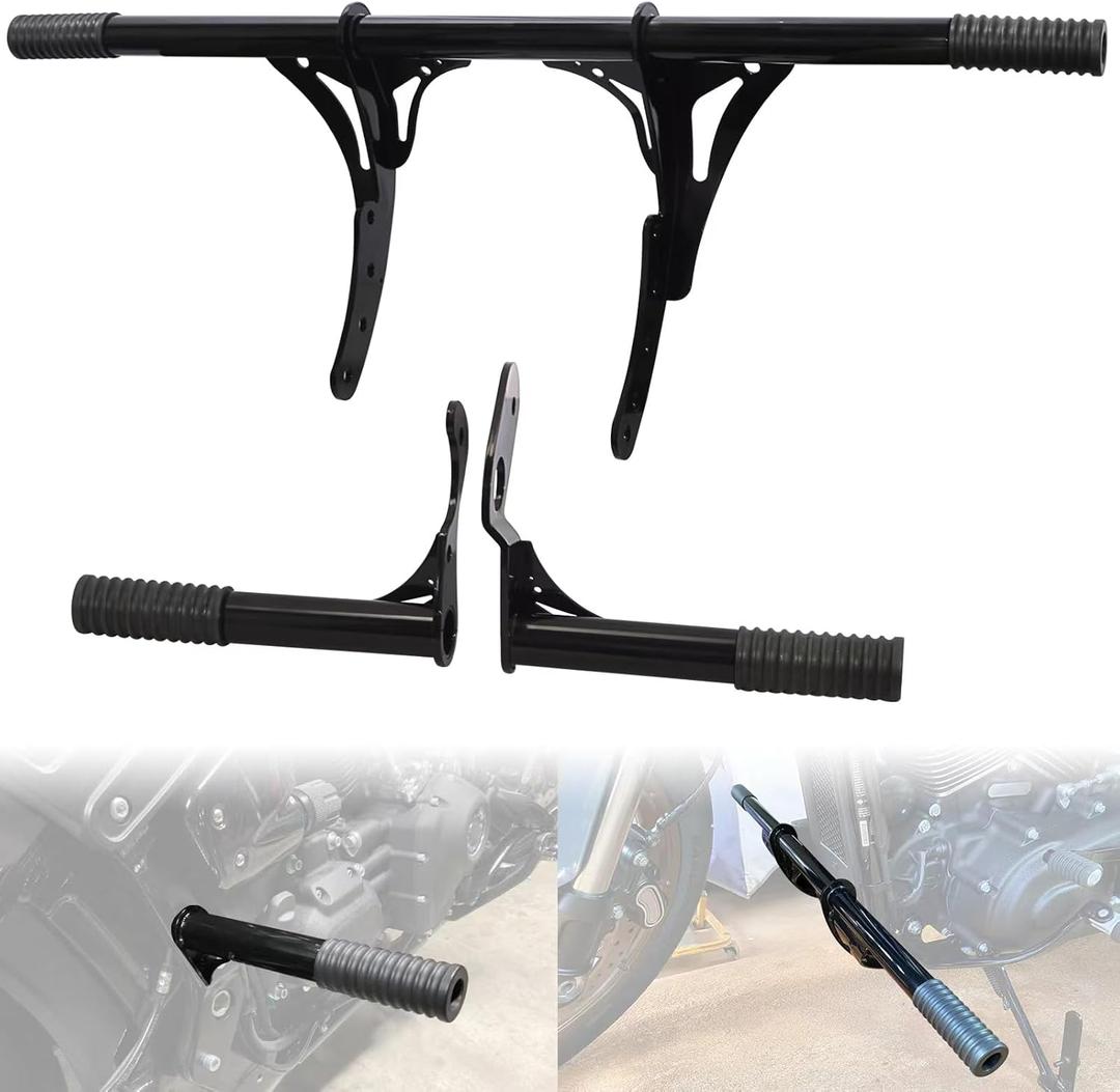WOWTK Highway Footpeg Engine Guard Crash Bar+Passenger Peg Crash Bar Frame Slider fits for Harley Softail Street bob,Low Rider,Low Rider S 2018 2019 2020 2021 2022 2023 2024