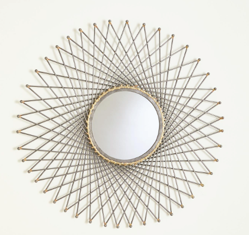 Gold Mirrors for Wall Metal Sunburst Modern Circle Mirrors for Home Décor Decorative Hanging Wall Boho Art Gift for Living Room Bedroom Entryway