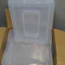 OMNISAFE Plastic Storage Bin with Lid, Stackable Design, Clip Box for Crafts, Supplies and Office Items Container (4 Pack 10 Quart)