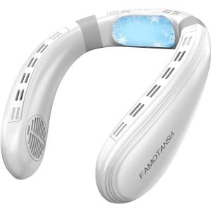 Neck Fan, Neck Air Conditioner Wearable Personal Fan with Cooling Plate, 5200mAh Large Battery, Ergonomic Design, White