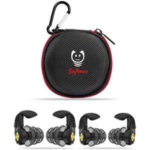 Softvox Motorcycle Ear Plugs, Wind Noise Reduction Moto Hearing Protection, Reusable Earplugs for Motorbike, Motorsports, Touring, Racing, Riding - 2 Sizes, 27dB Noise Reduction Earbuds
