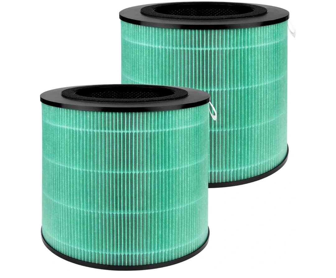 2 Pack MK08W MK09W Air Filter Replacement Compatible with MK08W MK09W Air Purifier, 4-in-1 High-Efficiency HEPA Air Filter- Pet Dander Version,Green
