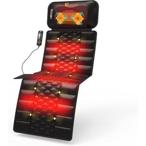 Massage Mat, Detachable Neck Massager, Full Body Vibration Heating, Massage Pad with 10 Vibrating Motors and 9 Speed Settings for Home Office Use, Gift for Men Women Parents Christmas,Black Massage Mat, Detachable Neck Massager, Full Body Vibration Heating, Massage Pad with 10 Vibrating Motors and 9 Speed Settings for Home Office Use, Gift for Men Women Parents Christmas,Black