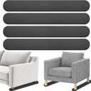 4 Pack Non-Slip Furniture Rail Pads for Recliners,Sofa,couches.Rubber Recliner Chair Floor Protectors,Pads to Keep Furniture from Sliding for Hardwood, Carpet, Marble Floor. 30.5''x3.9'' (Black)