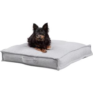 Happy Hounds Milo Square Tufted Pillow Dog Bed, Cement, Small (24" x 24"), 24.0" L x 24.0" W x 5.0" Th (24 Inch x 24 Inch (Pack of 1))